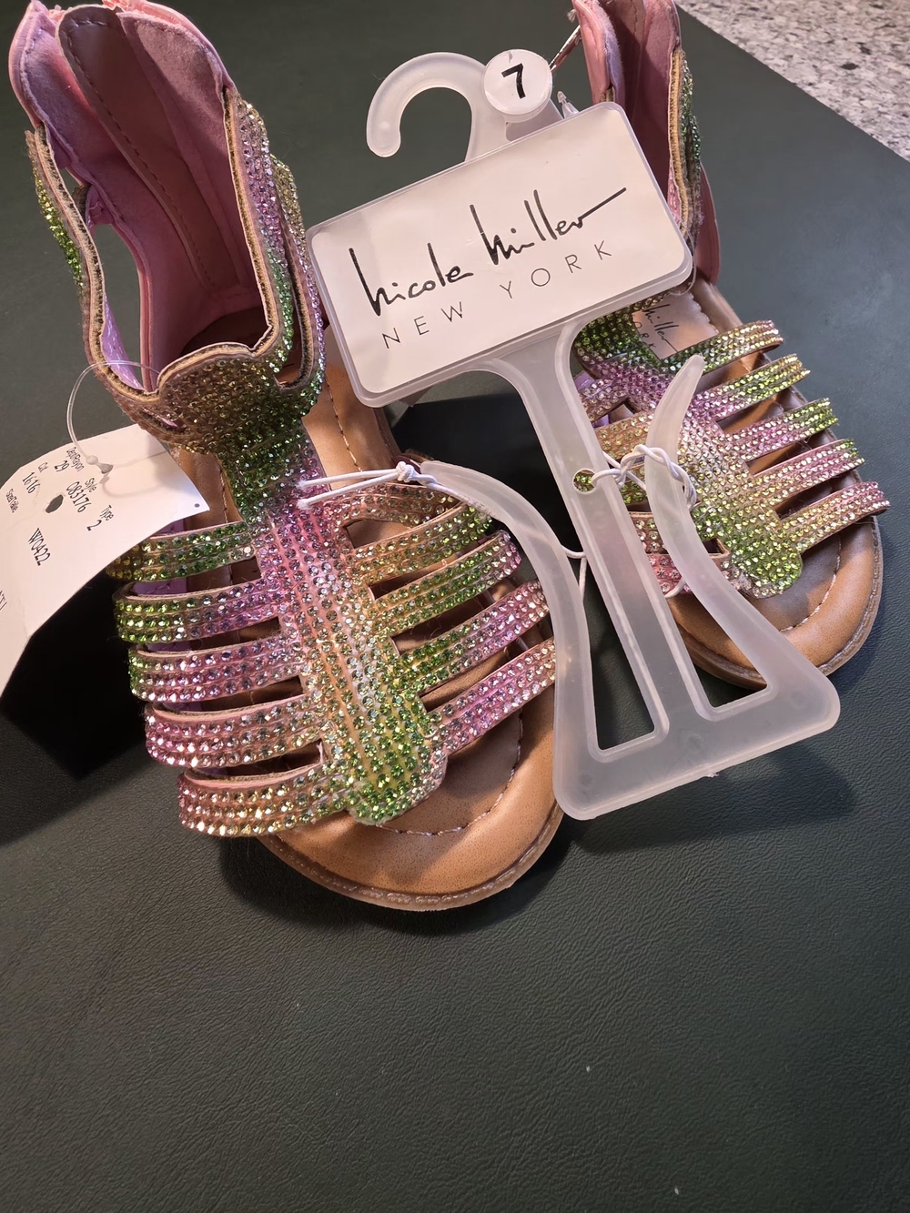 Girls' Multi-Color Rhinestone Gladiator Sandals